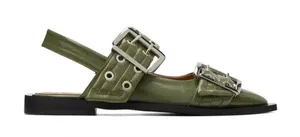 Ganni Wide Welt Buckle Ballerina Flats thumbnail 1