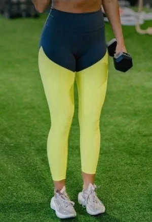Zyia Active Parallel Luxe Neon Yellow Leggings thumbnail 1