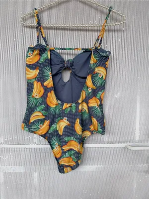 Rip Curl Navy Banana-Print One-Piece with Front Tie thumbnail 3