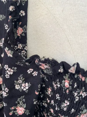Reformation Pinto Smocked Square Neck Floral Peasant Top cottage festival 1X thumbnail 12