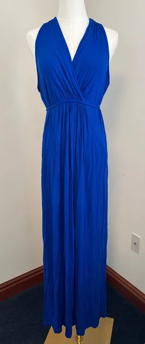 Motherhood Cobalt Blue Sleeveless Wrap-Front Maxi Dress thumbnail 1