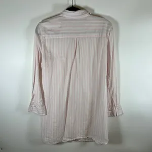 Victoria's‎ Secret Pink White Striped Cotton Sleep Shirt Nightgown Womens Large thumbnail 7