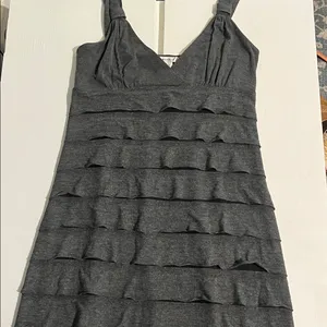 Max studio tiered dress gray women’s size L long thumbnail 10