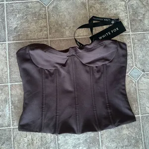NEW White Fox Boutique Little Lies Bustier NWT Chocolate Brown Medium thumbnail 1