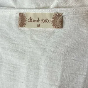Altar'd State White Smocked-Waist V-Neck Mini Dress thumbnail 2