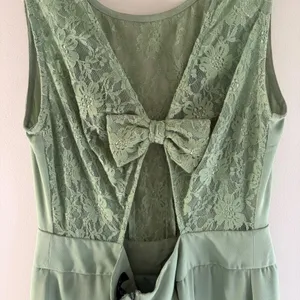 TCEC Sage‎ Green Lace Inset Bow Back Fit and Flare Pleated Mini Dress Medium thumbnail 5