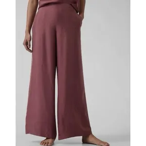 Athleta Calm Cool Pant Women's M Rose Pink Wide Leg Breathable Lightweight Silky thumbnail 2