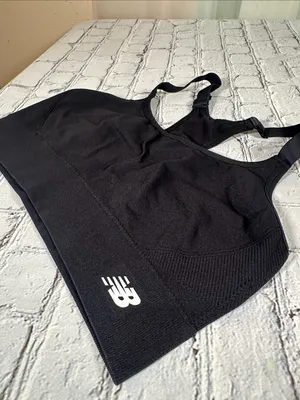New Balance Womens Black Seamless Racerback Medium Support Sport Bra XL thumbnail 3