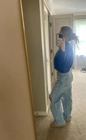 SheIn Royal Blue Cropped High Neck Sweater thumbnail 2