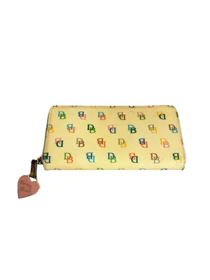 Dooney & Bourke Cream Multicolor Signature Print Zip Around Wallet Women's thumbnail 9