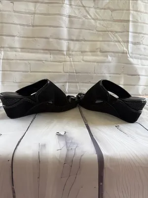 Donald J. Pliner Gyer Leather Black Wedge Sandals thumbnail 5