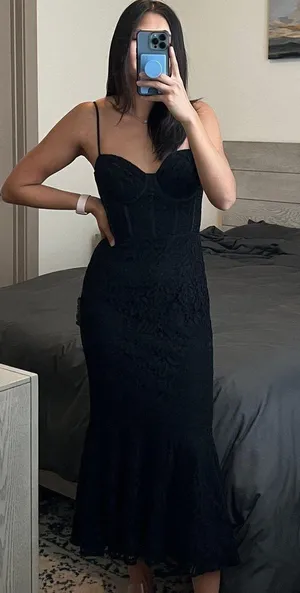 Lulus Lace Trumpet Midi Dress thumbnail 6