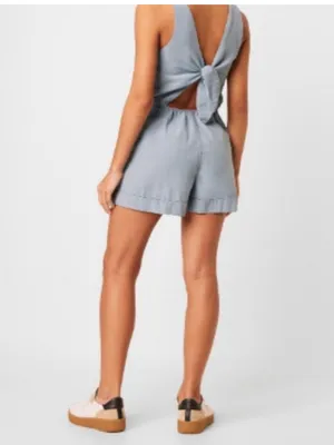 NWOT French Connection Chambray Tie Back Romper Light Blue Size Small thumbnail 4