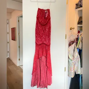Lovers and Friends// Keva Gown in Red & Pink thumbnail 3