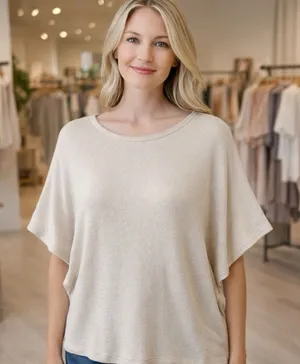 Quince‎ Cream Extremely Soft Dolman Sleeve Blouse Minimalist Luxury Career XS thumbnail 1