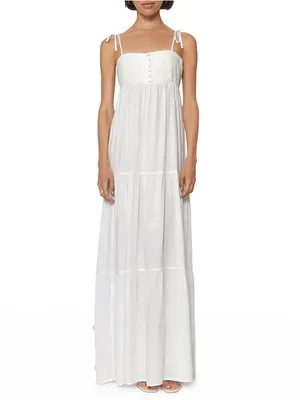 Spiritual Gangster Dolce Embroidered White Spring Summer Maxi Dress M thumbnail 13