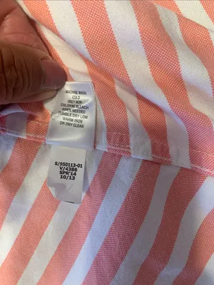 Banana Republic White Oxford‎ Shirt with Teal Stripe thumbnail 4