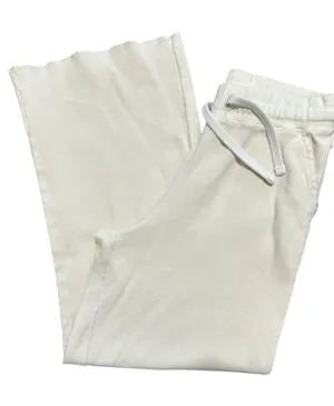 Pact Women’s Size M Cream Ivory Waffle Thermal Knit Wide Leg Pants thumbnail 1