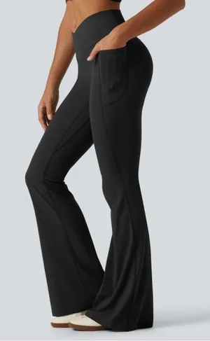 Halara Ultra Sculpt Black Flare Scrunch Butt Leggings Women’s Small thumbnail 1