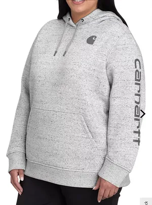 Carhartt Women's Heather‎ Gray Logo Hoodie thumbnail 1