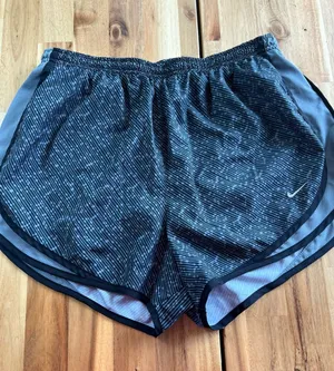 Nike Dri-FIT Women’s Running Shorts Gray Black Pattern Athletic Size Large thumbnail 1