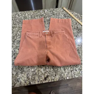 Madewell Slim Emmett Wide Leg Cropped Pant Jean Size 28 Orange Cotton Stretch thumbnail 3