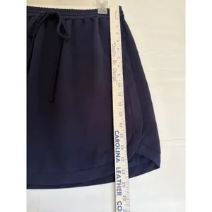 J. Crew Navy Blue Tulip Hem Mini Skirt with Pockets Size 12 Drawstring Waist thumbnail 5