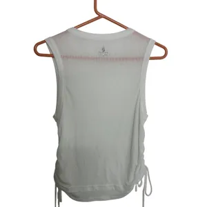 Free People Movement white ribbed tank cropped soft girl casual minimalism small thumbnail 2
