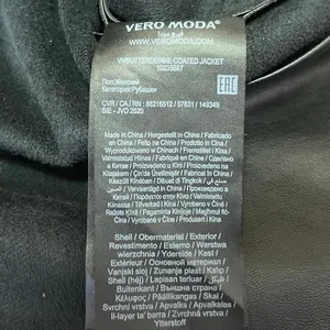 Vero Moda Women's Black Vegan Faux Leather Belted Button Up Trench Coat Jacket M thumbnail 5
