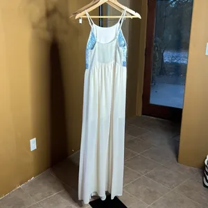 Flying Tomato Sleeveless Embroidered Waist Lined Goddess Maxi Dress Size Medium thumbnail 6