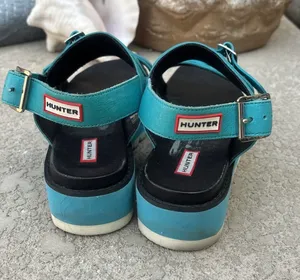 HUNTER Original Leather Platform Sandals Women’s Size 9 10 Turquoise thumbnail 5