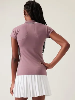 Athleta Momentum Seamless Polo Top Muave thumbnail 3