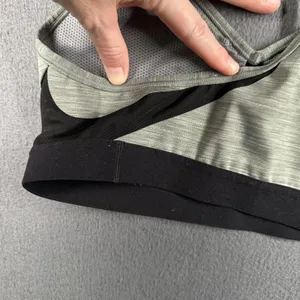 Nike Sports Bra Womens Small Gray‎ Black Dri-FIT Strappy Crossback Athletic thumbnail 8