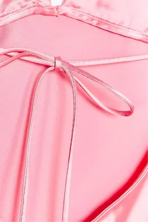 Zara Maxi dress Pink Satin ruffle bodycon party wedding summer evening thumbnail 12