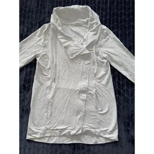Lululemon Womens Coast‎ Easy Wrap Jacket Gray Heather Full Zip Size 6 thumbnail 2