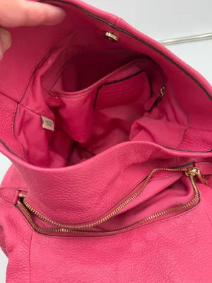 Coach F35723 Pink Pebbled Leather Shoulder Bag Hobo Gold Hardware thumbnail 12