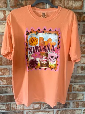 Comfort Colors cantaloupe Graphic Short-Sleeve Tee with Pink Accents thumbnail 1