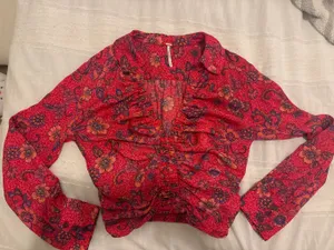Free people got you cropped collared shirt thumbnail 2
