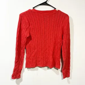 Ralph Lauren Polo Jeans Co Coral Cable Knit Crewneck Sweater Size Medium‎ thumbnail 4