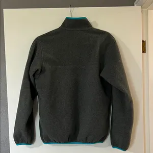 Patagonia Gray and Teal Fleece Pullover thumbnail 5