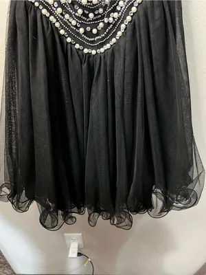 Blondie Nites Stacy Sklar 56671 Black Pearl Embellished Open Back Mini Dress thumbnail 10
