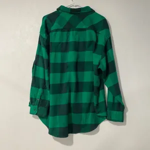 Aerie Green Plaid Flannel Shirt Button Down Cozy Oversized Top Size M thumbnail 3