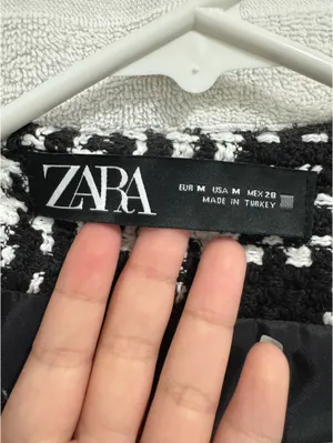 Black and White Plaid Pattern Zara Blazer thumbnail 3