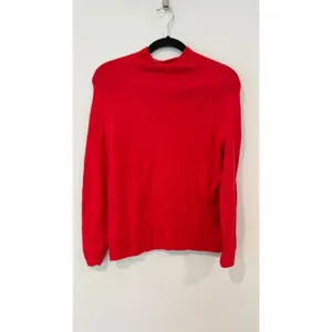 J. Crew Red Crew Neck Wool Blend Pullover Sweater Bright Red Size Medium thumbnail 2