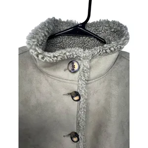 L.L. Bean Sage Green Sherpa Fleece Button Front Vest thumbnail 2