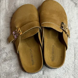 Tory Burch Tan Suede Slip-On Mules thumbnail 2