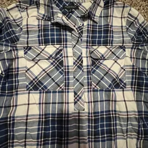 Banana Republic Soft Wash‎ Plaid Tunic Shirt Womens Small Blue White Cotton Top thumbnail 3