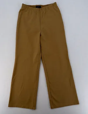 Quince Organic Cotton Double Knit Wide Leg Pants Soft Camel Work Casual Size XS thumbnail 1