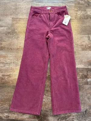 NWT Billabong Be Free Purple Corduroy Cropped Wide Leg Pants Size 25 Bohemian thumbnail 1