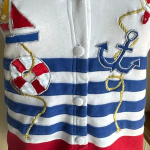 Vintage Nautical Knit Tee‎ Patriotic Sailor Shirt small thumbnail 5